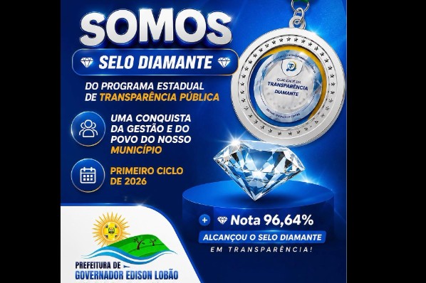 Governador Edison Lobão conquista Selo Diamante em Transparência Pública com nota de 96,64%
